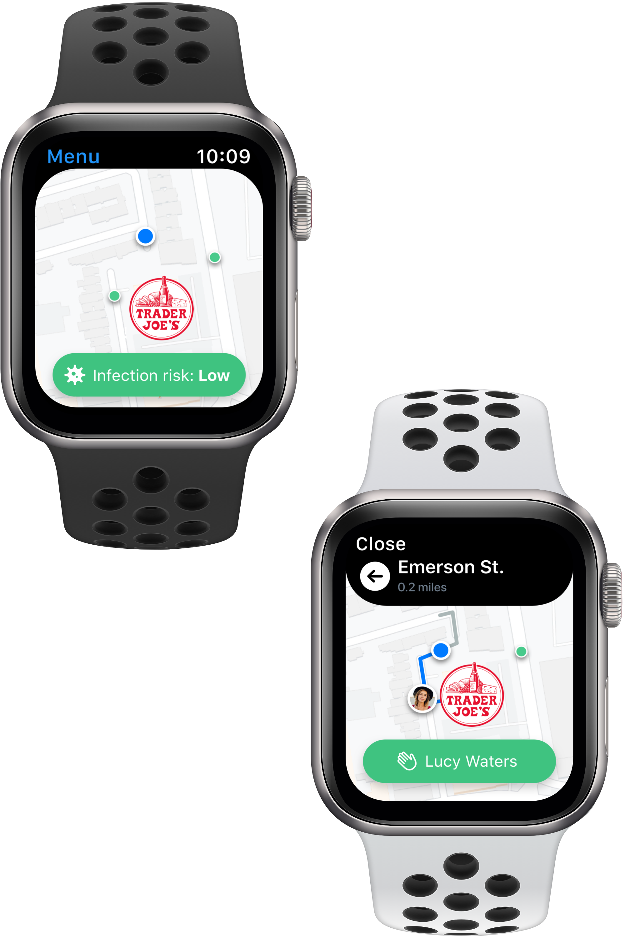 Nearby business capacity and directions, without opening the phone.