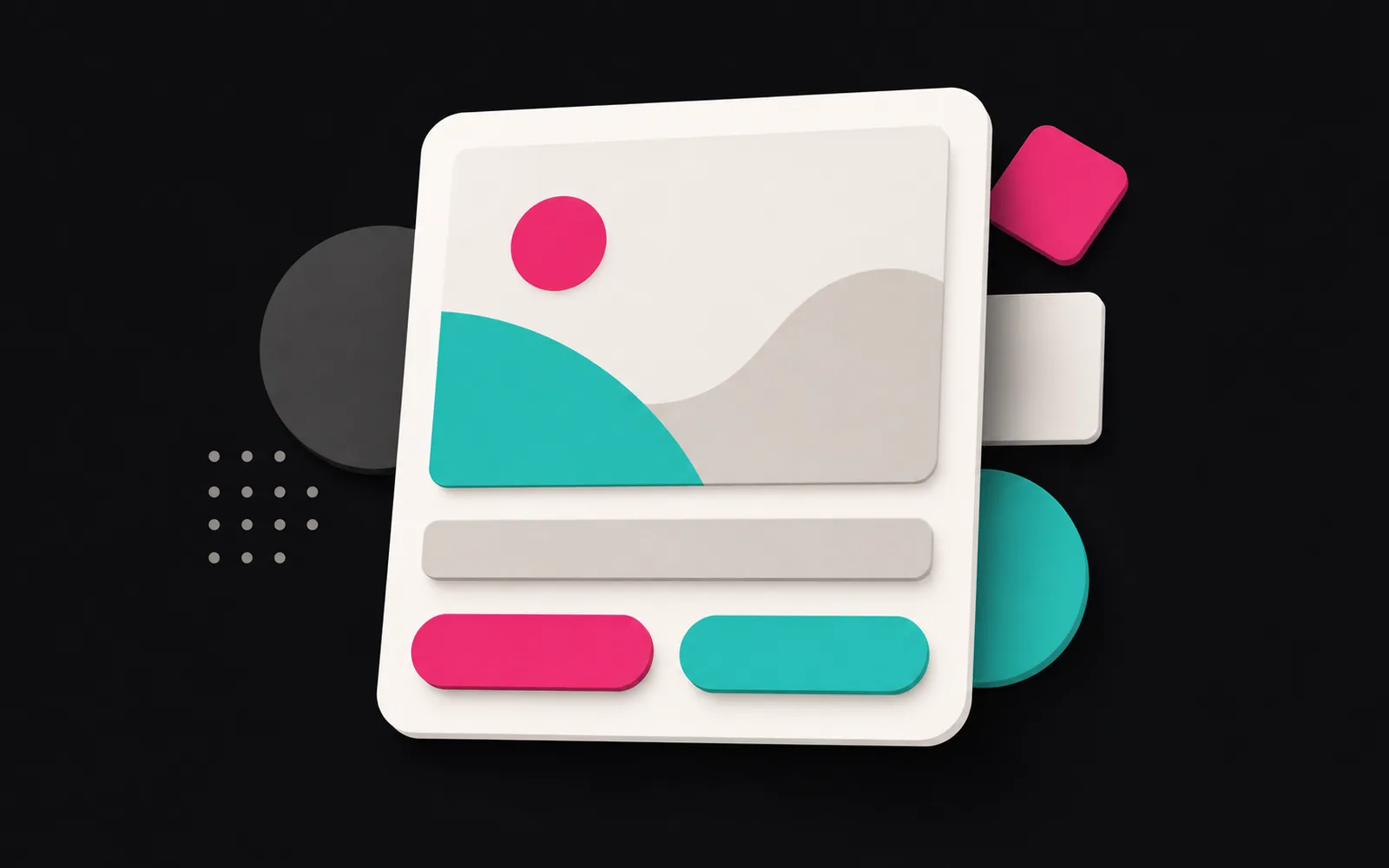 Card: header, content, and footer slots.