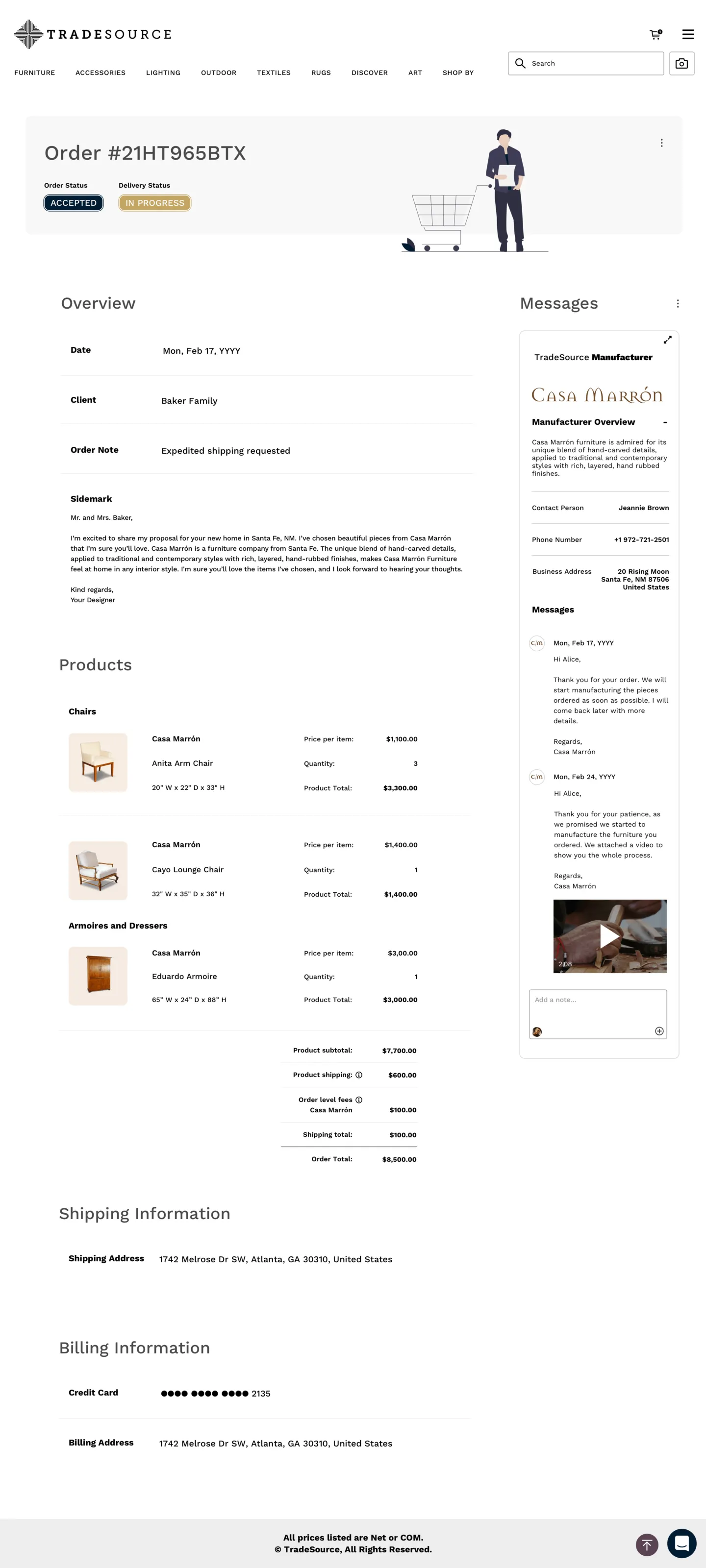 Order page